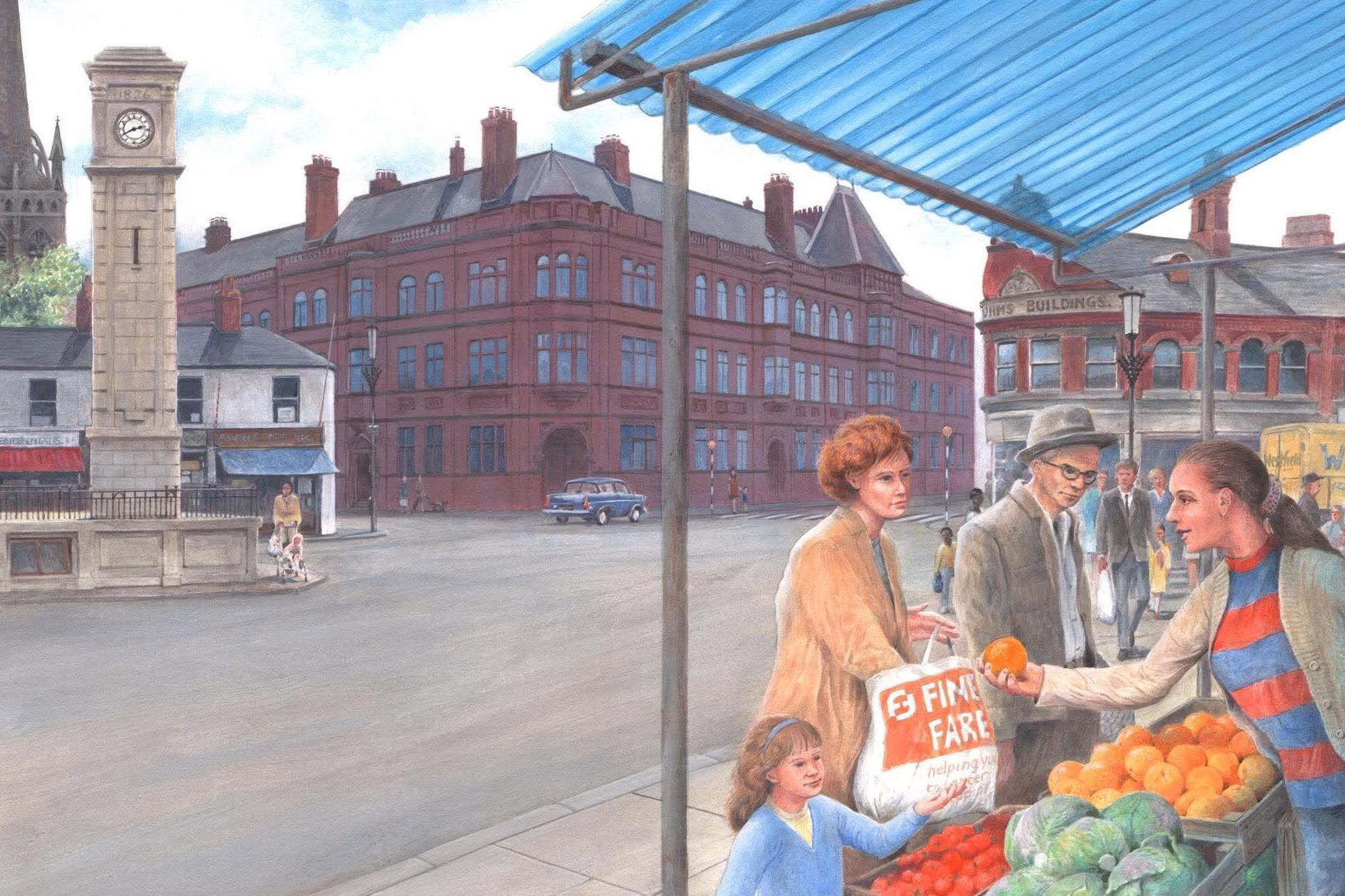 An illustrated book celebrating the town's history also features the clock tower