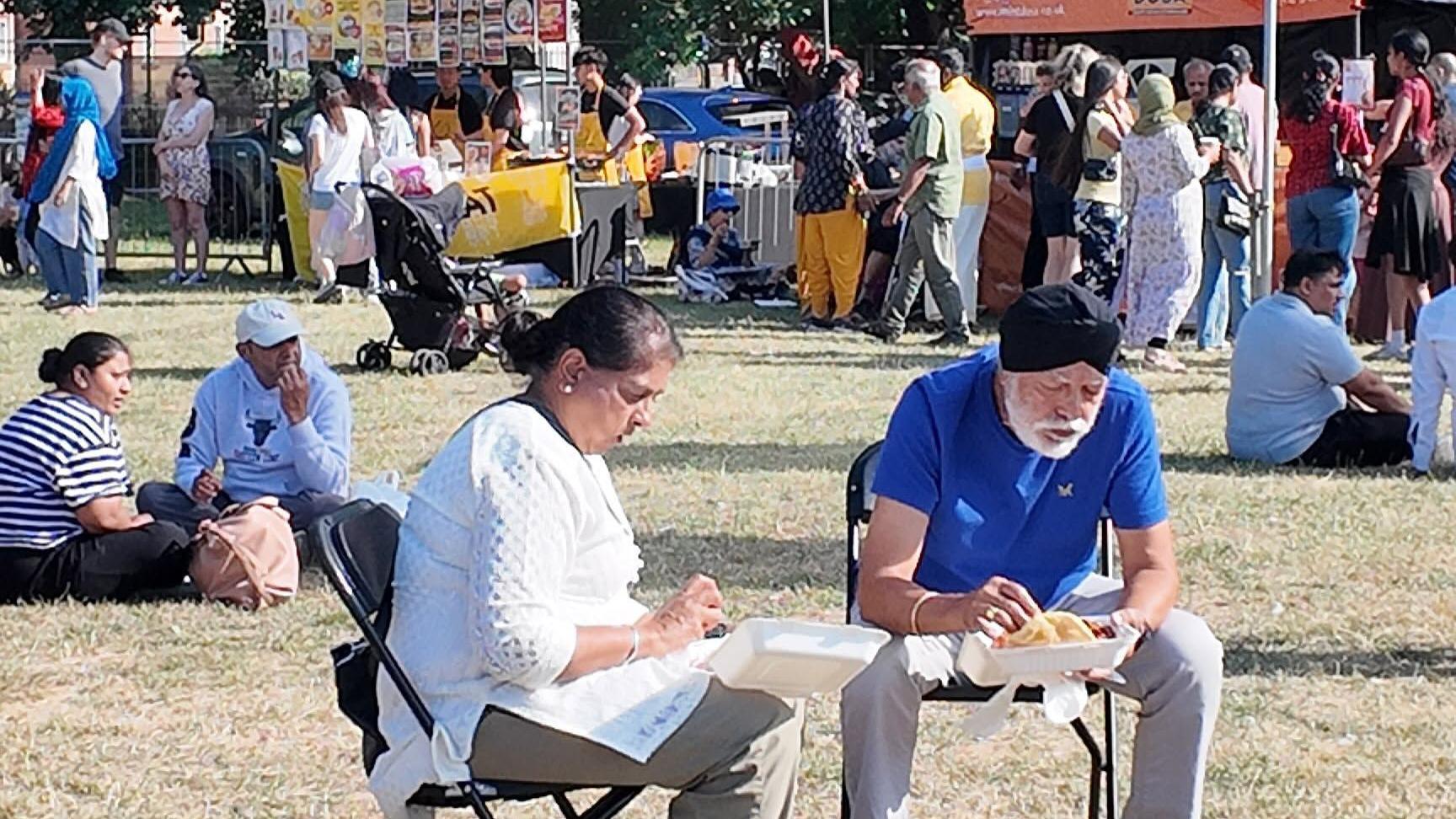 Visitors sampled dishes from the festival's world food stalls
