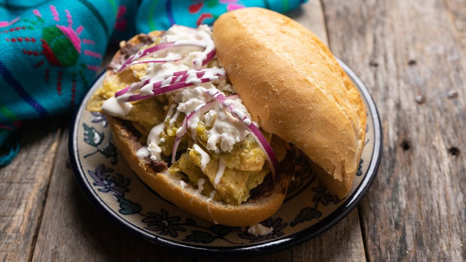 Breakfast of champions: A chilaquiles sandwich. - Guajillo studio/Adobe Stock