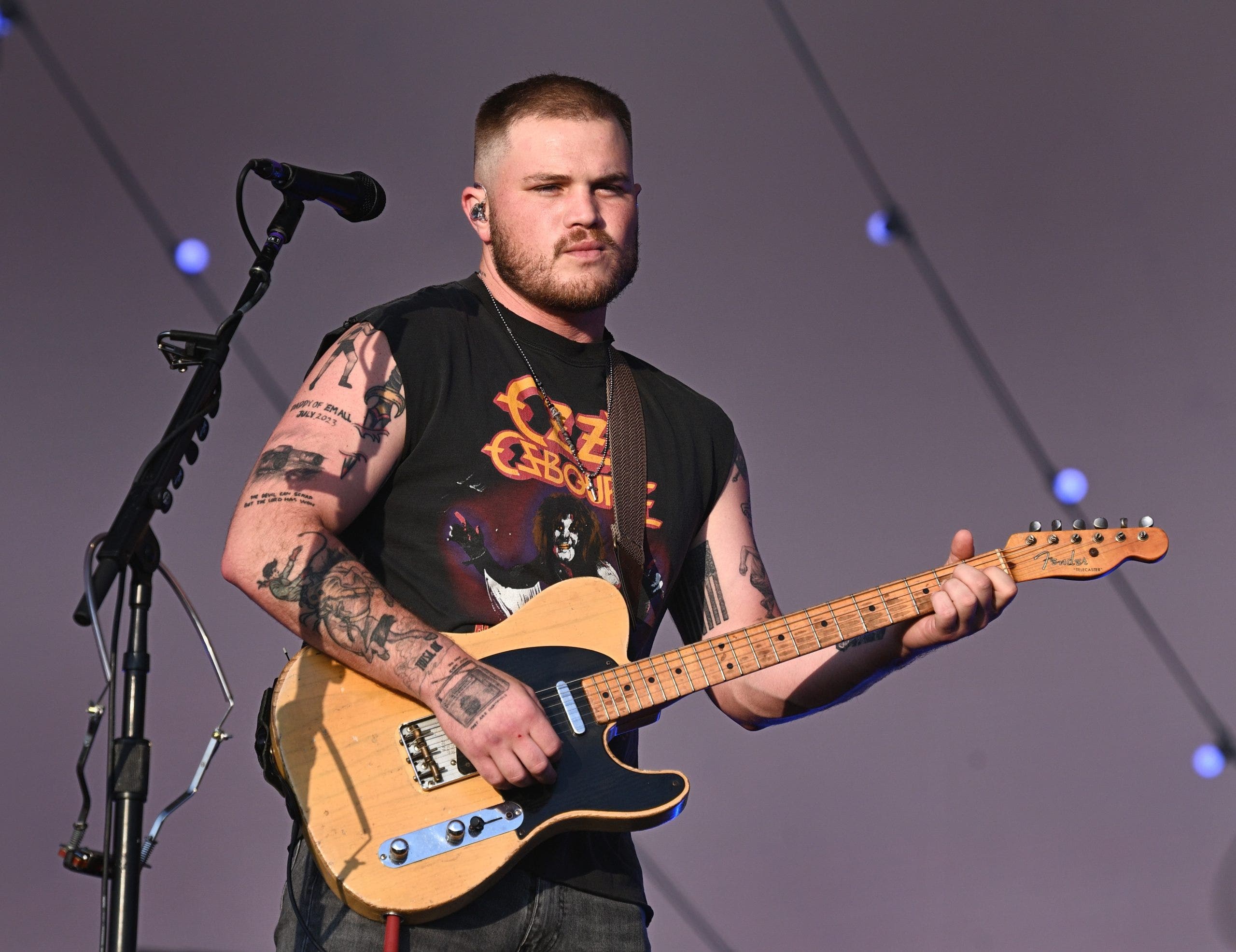 Zach Bryan performing on the Great Oak Stage at BST Hyde Park in London