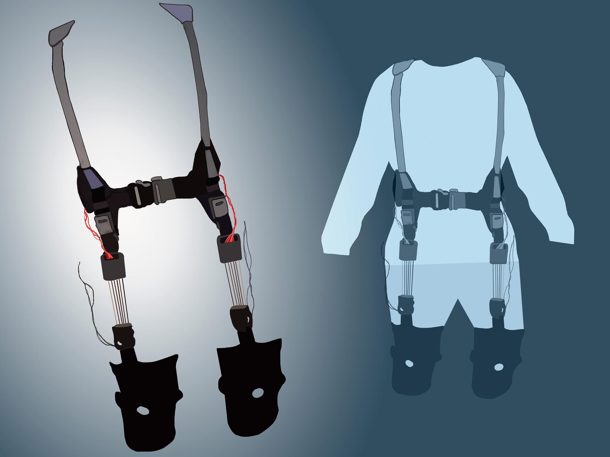 Exosuit aids walking without motors