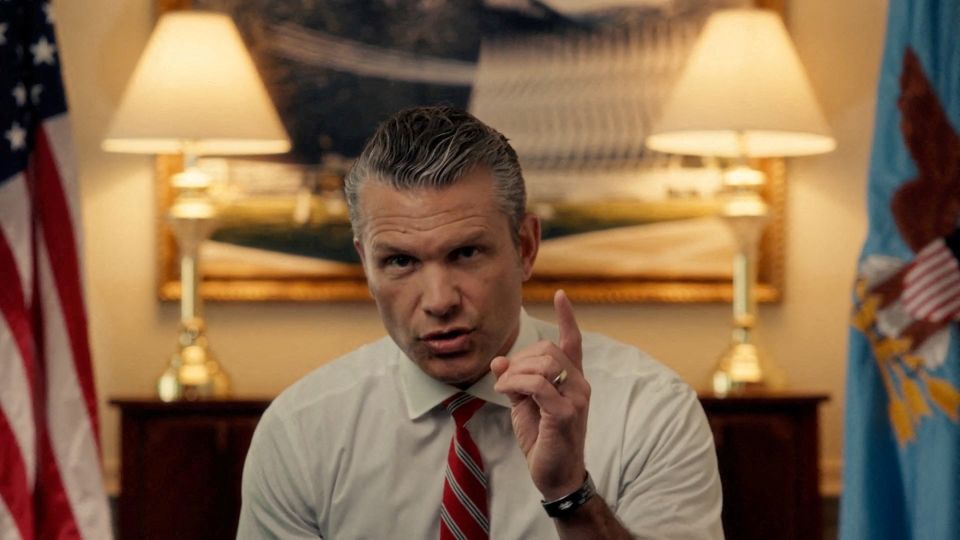 Defense Secretary Pete Hegseth gestures as he announces mandatory annual testosterone screening for troops 30 years old or older. - Secretary of Defense Pete Hegset/X/Handout/Reuters
