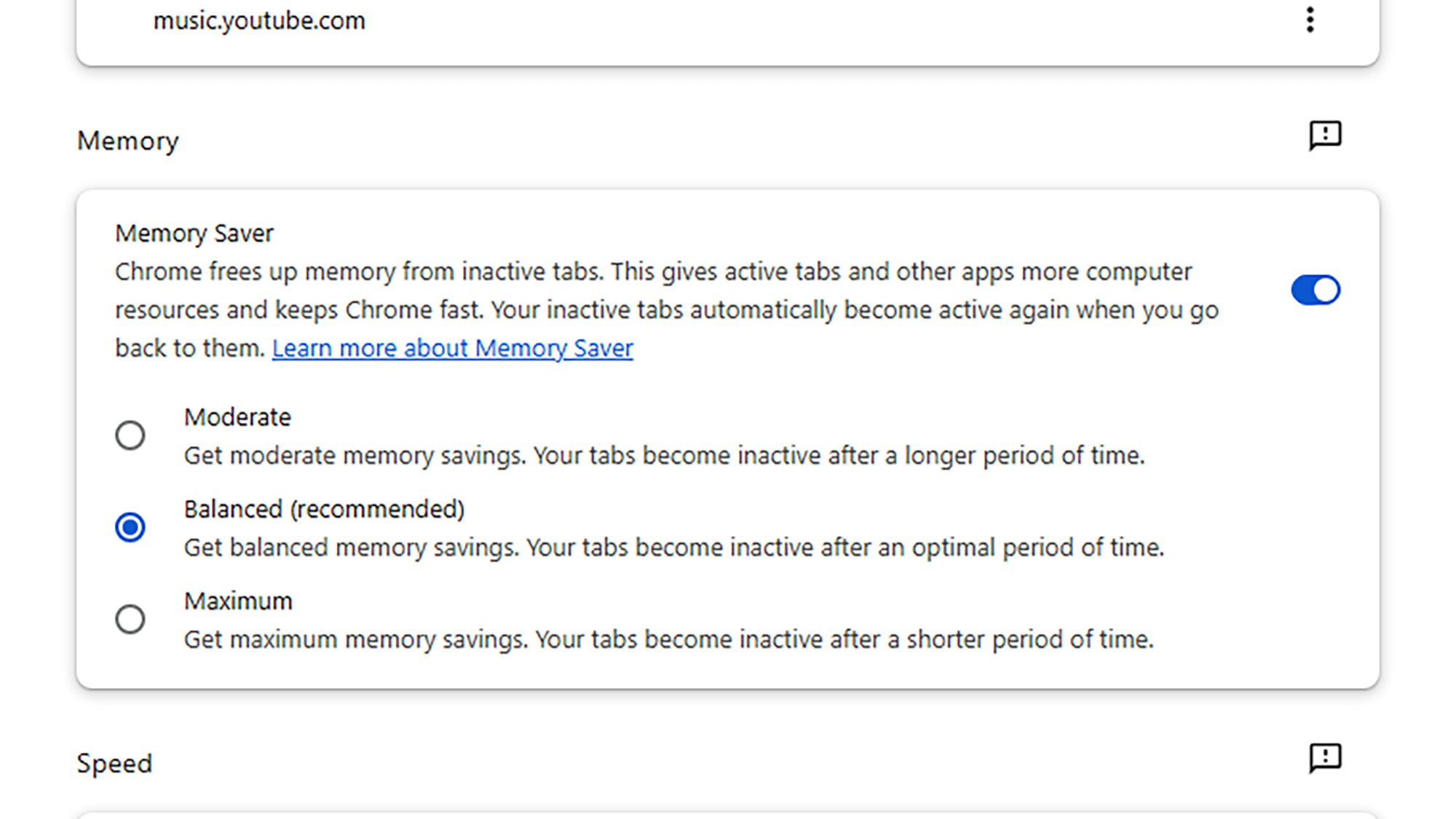 Memory Saver can reduce RAM overload.