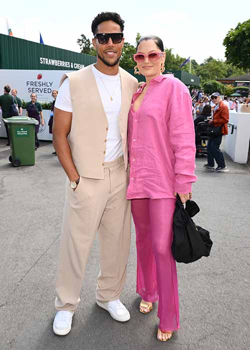 Chanan Safir Colman and Jessie J attend day ten of the Wimbledon Tennis Championships