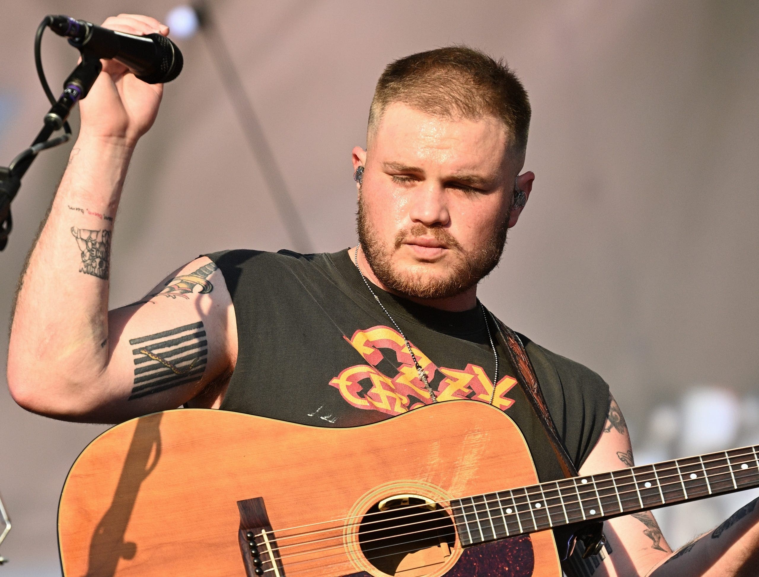 Zach Bryan performing on the Great Oak Stage at BST Hyde Park in London