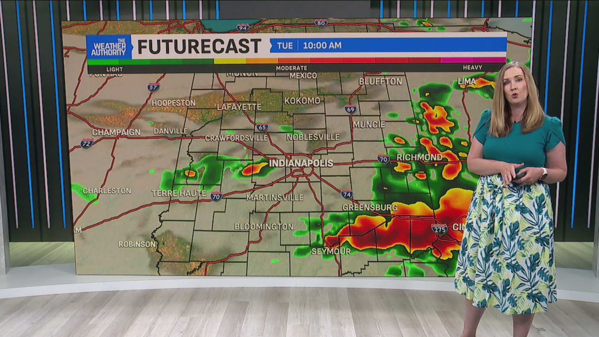 Above average temperatures today, scattered showers tomorrow