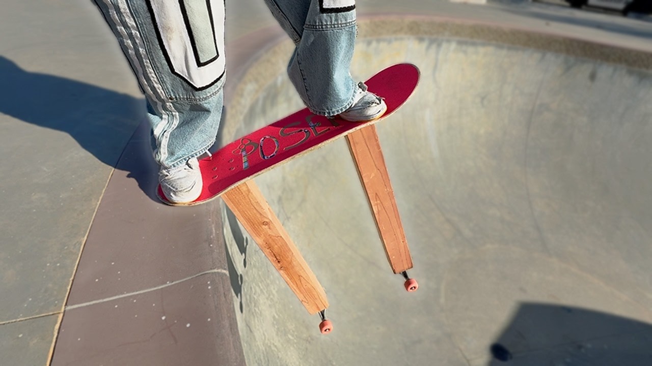 Building & riding the world's tallest skateboard (epic DIY challenge)