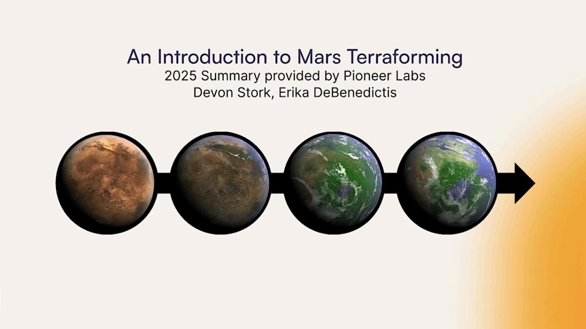 Concept illustration of a proposed Mars terraforming roadmap. Credit: Pioneer Labs