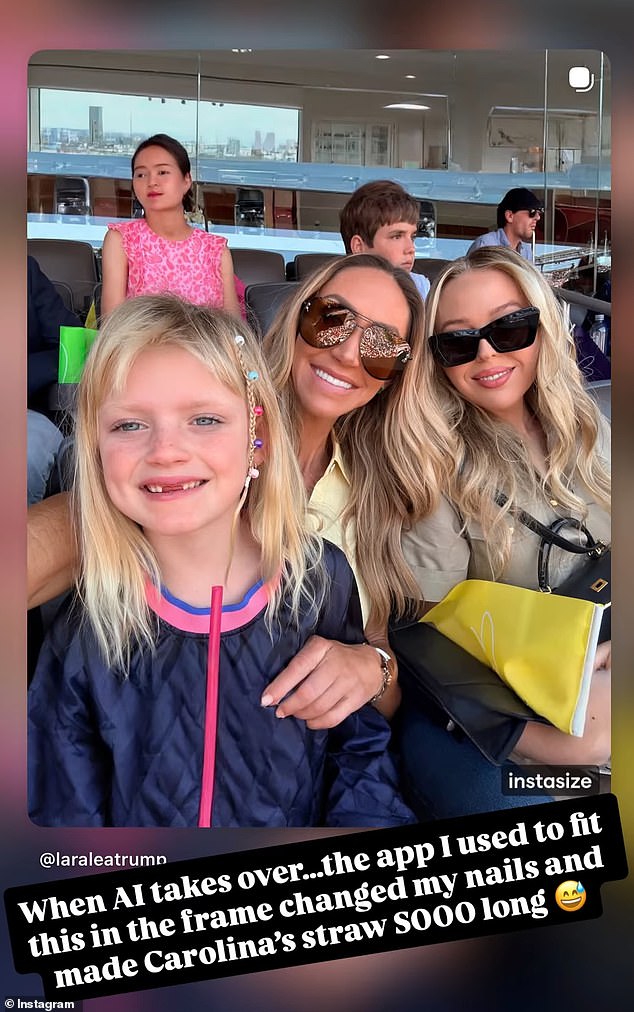 Lara Trump confessed to using AI to edit a photo after she uploading an image to social media that had a very awkward mistake in it