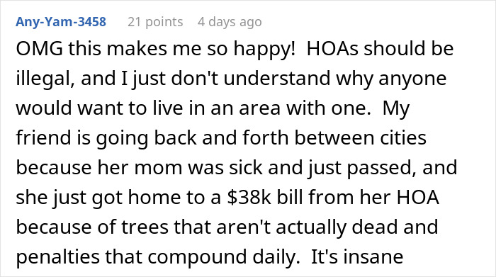 HOA Tries To Boss Around Man Who Doesn’t Belong To It, Regrets It When He Ruins Their View