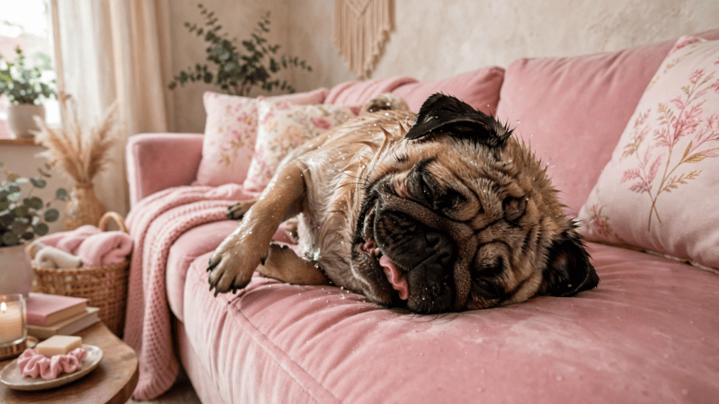 Veterinarians explain why dogs rub against everything after a bath