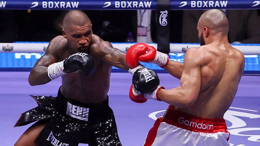Conor Benn (left) throwing a jab against Chris Eubank Jr. (right)