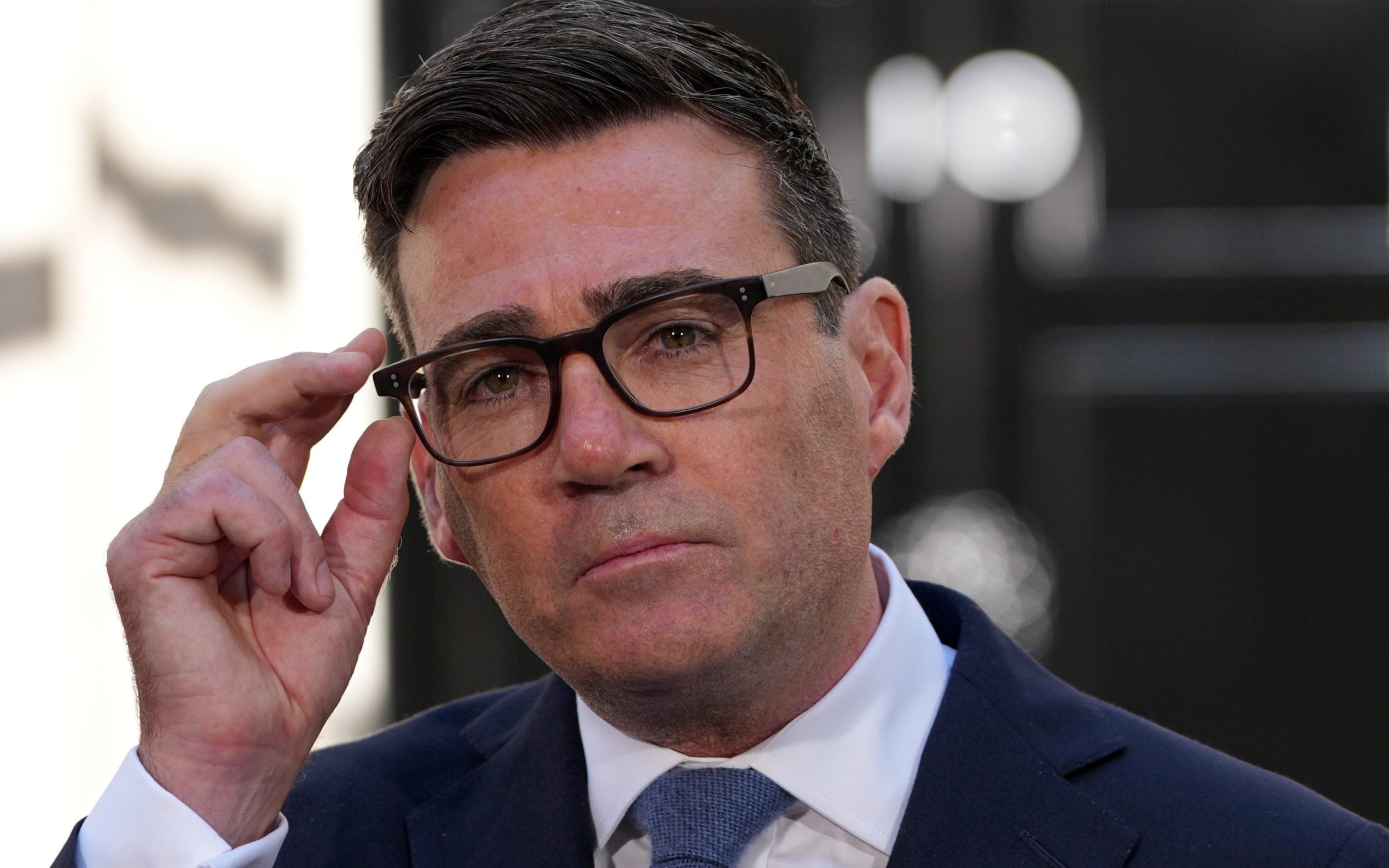Andy Burnham speaks to staff and media at 10 Downing Street in London