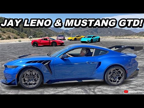 Jay Leno turns everyone's heads after he shows up uninvited to car meet in his brand new Ford Mustang GTD that Ford's CEO gave him