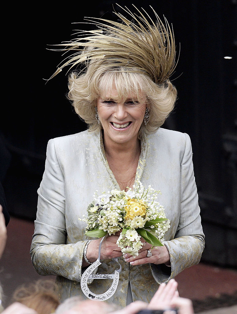 Camilla meets the crowd after her marriage to then-Prince Charles at The Guildhall. (Image Source: Getty Images| Dave Hogan)