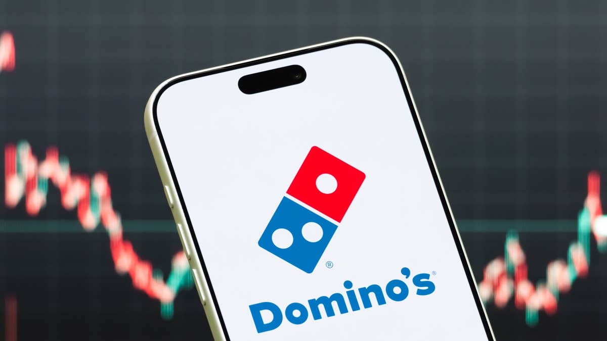 dominos-pizza-logo-shown-on-smartphone-with-latest-stock-market-chart