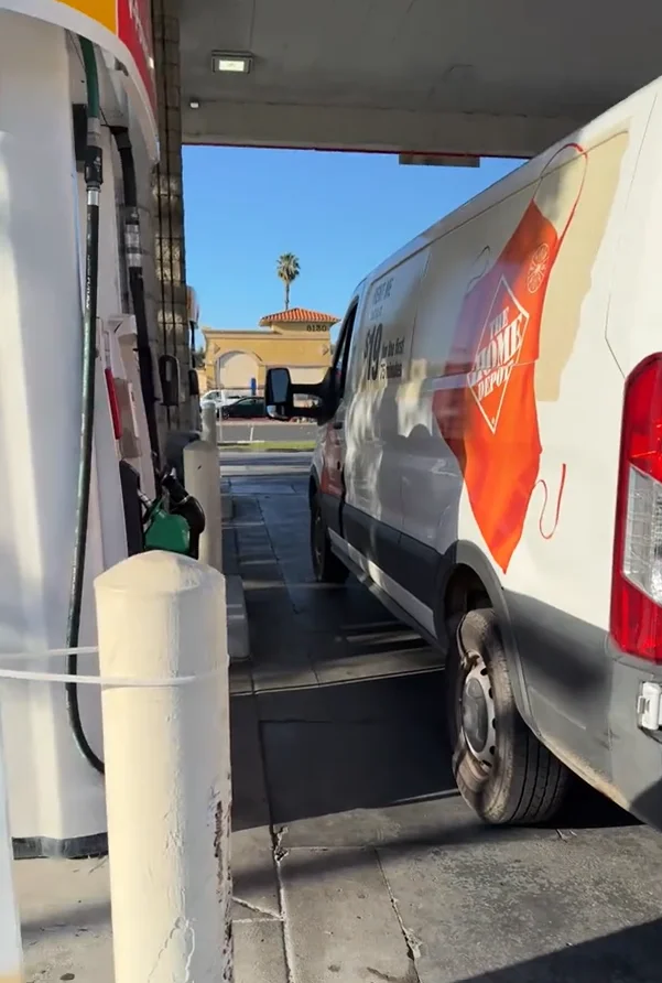 California man rented a Home Depot van to help him move but had absolutely no idea how to fill it up with gas