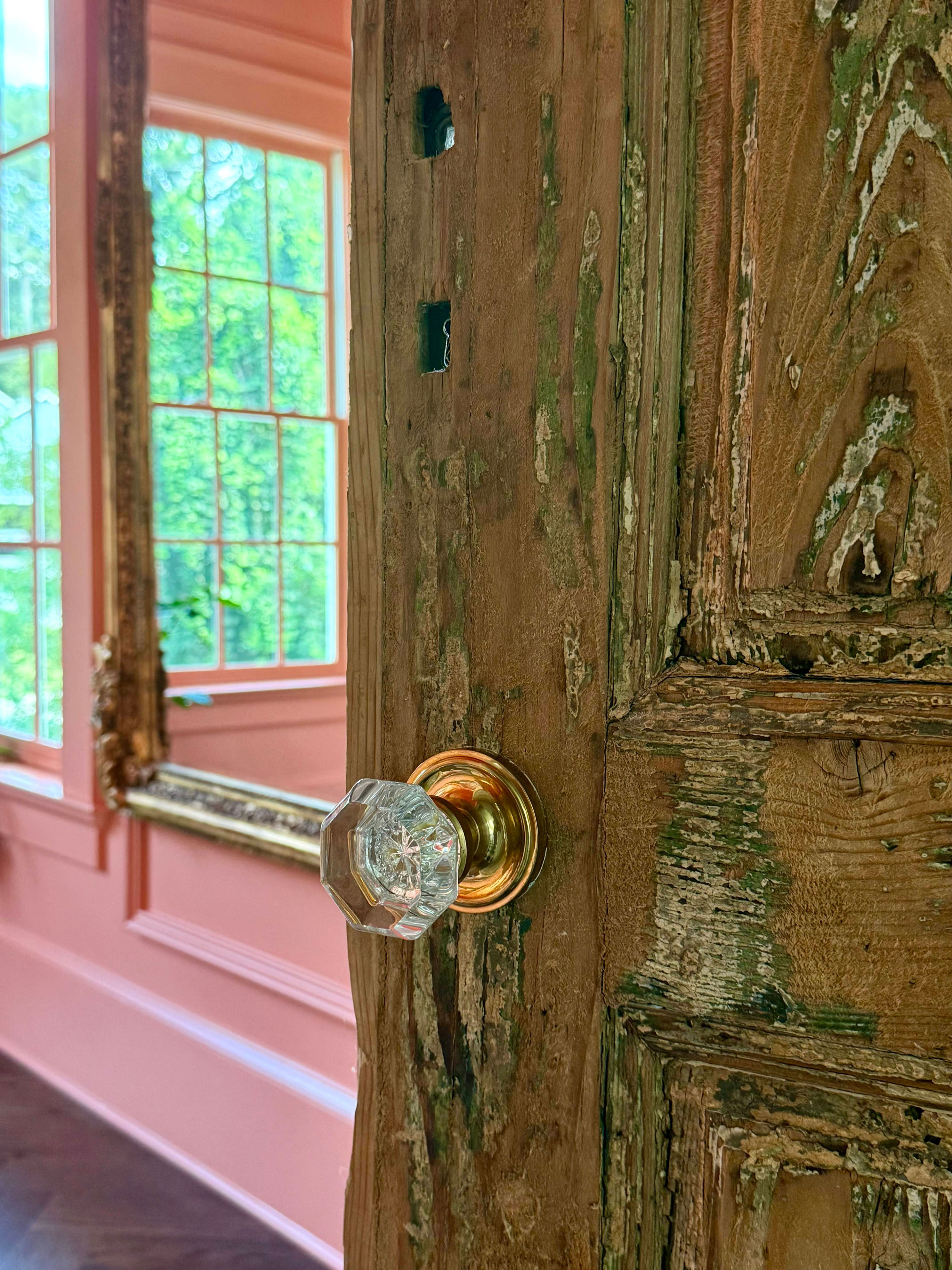 The doors came from a historic home in Belgium.
