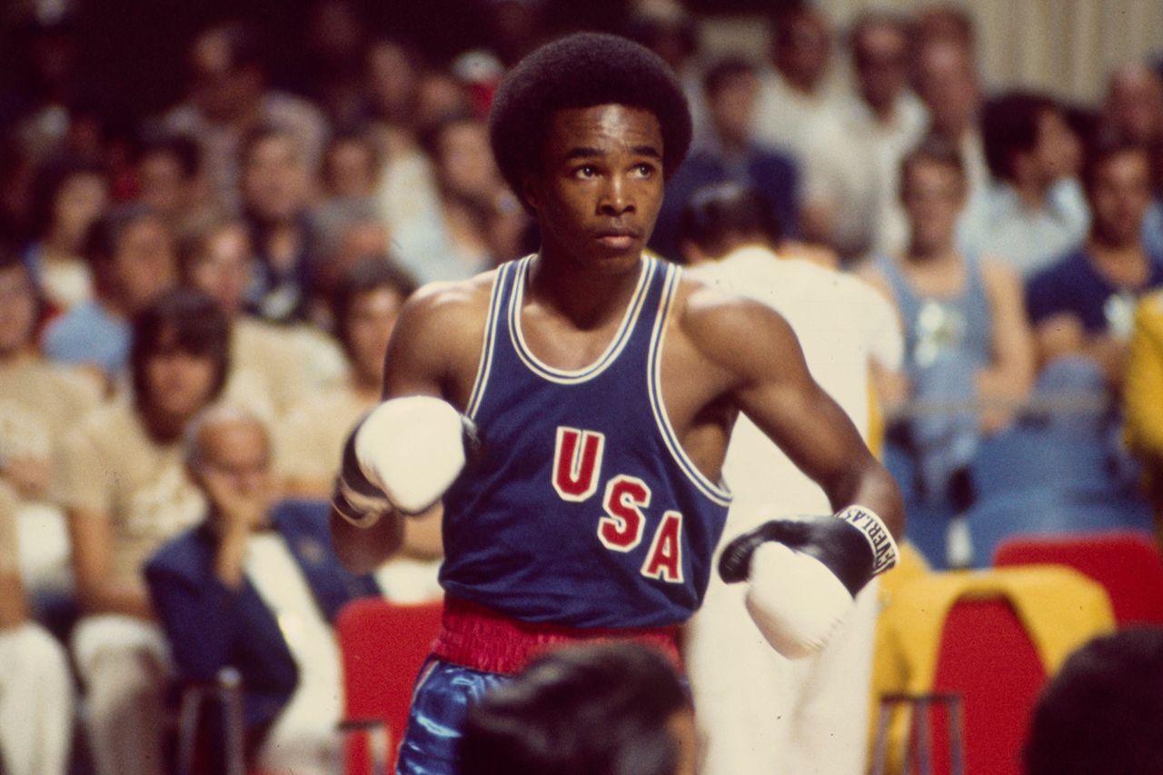 Sugar Ray Leonard boxing at the 1976 Summer Olympics, Montreal, Canada.