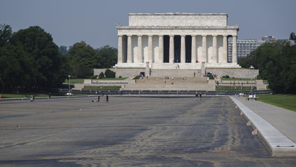 Drained Lincoln Memorial Reflecting Pool