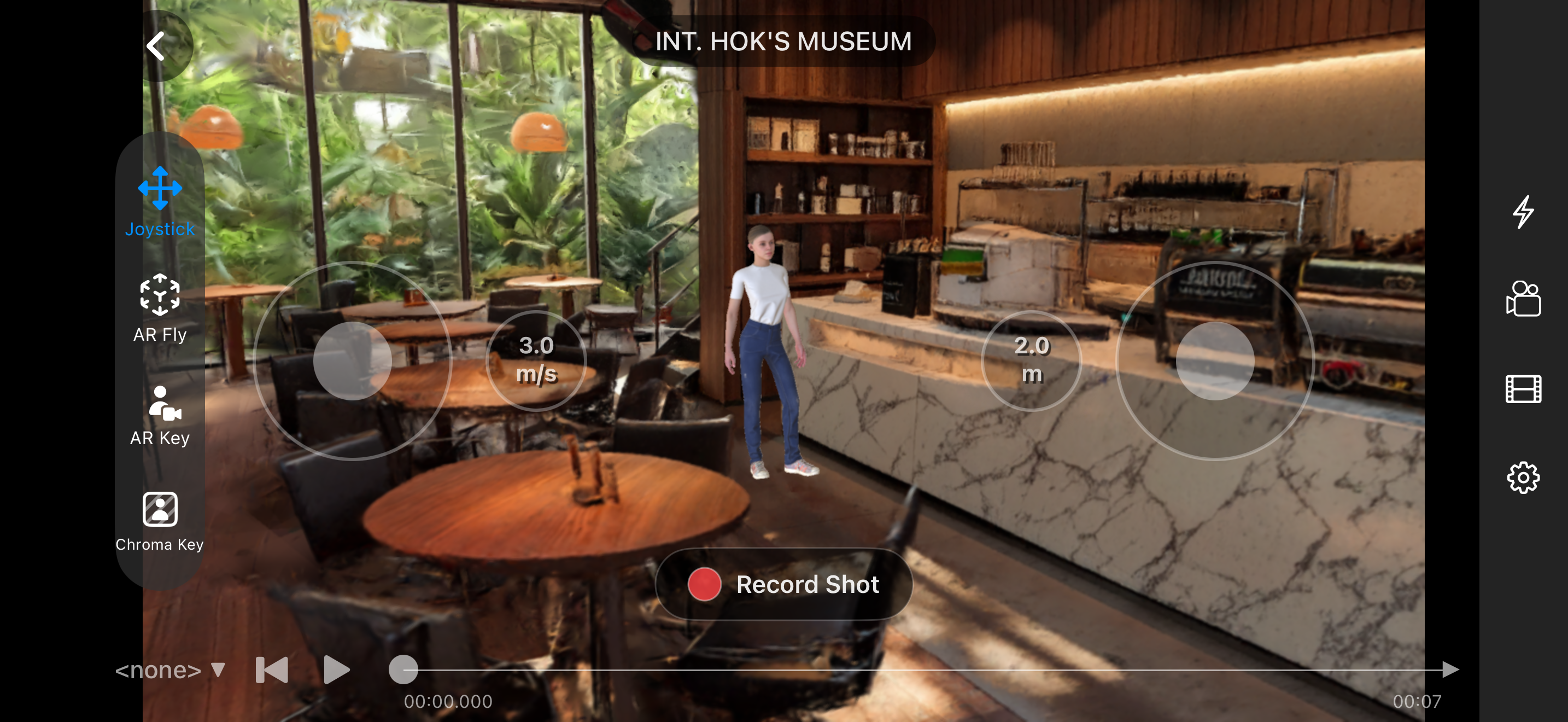 Scenes from a virtual filming app