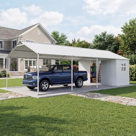 Foroutia 12-Foot by 25-Foot Carport and Shed&comma; &dollar;949 &lpar;was &dollar;1&comma;547&rpar; at Walmart