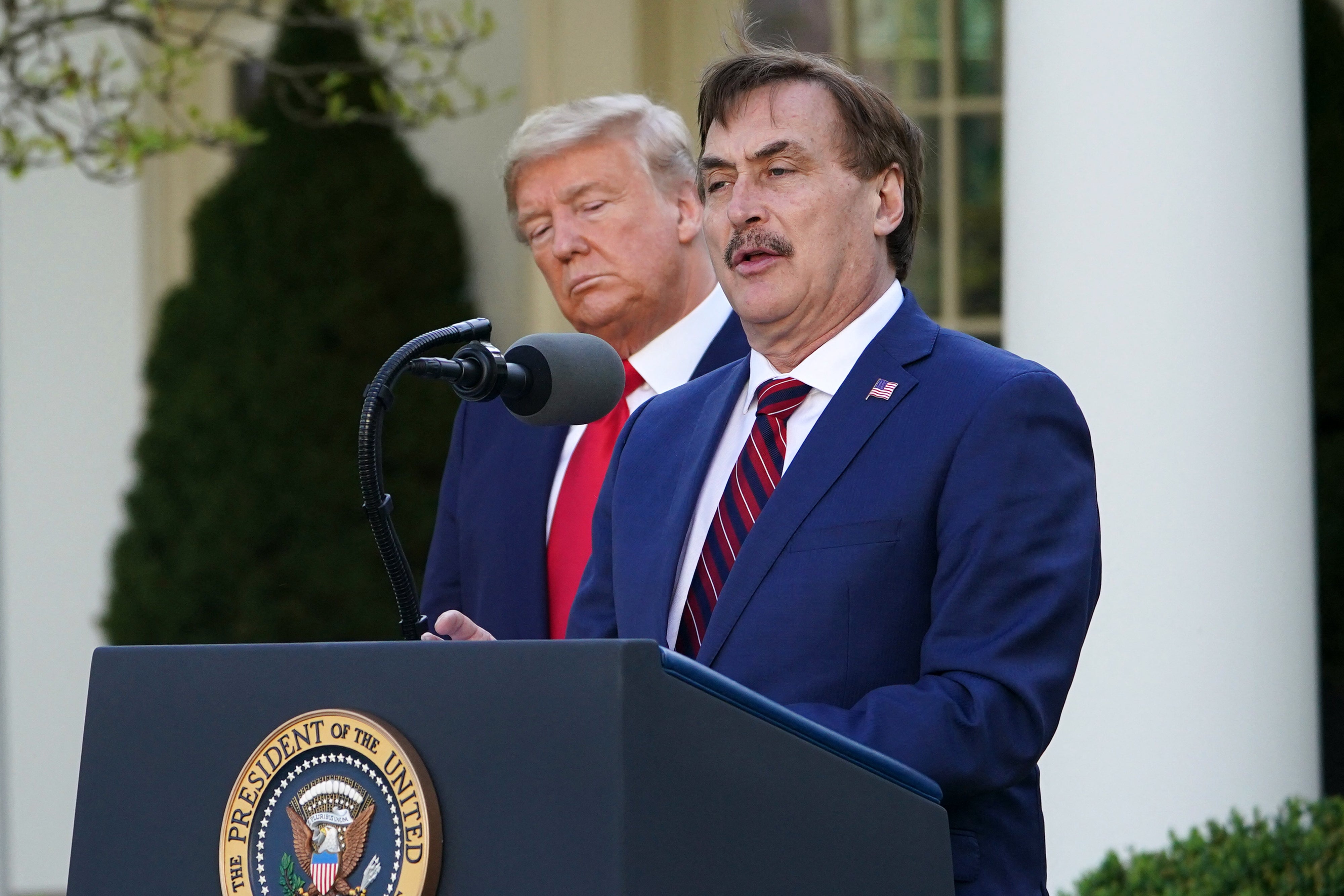Lindell is a close ally of President Donald Trump and perpetuated the president’s false claims of election fraud in 2020 (AFP/Getty)