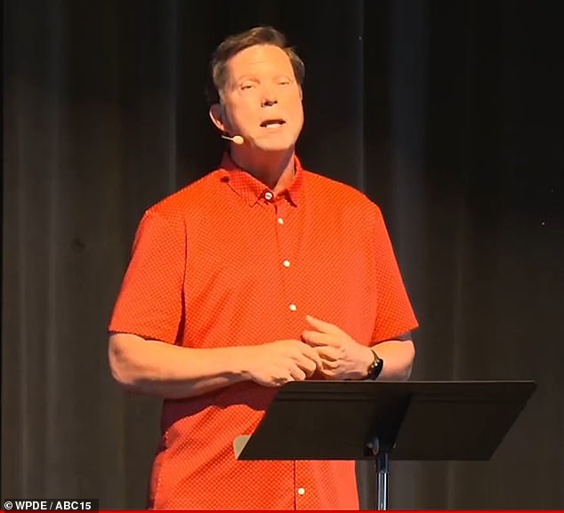 The former pastor addressed the investigation in a heated meeting on Wednesday