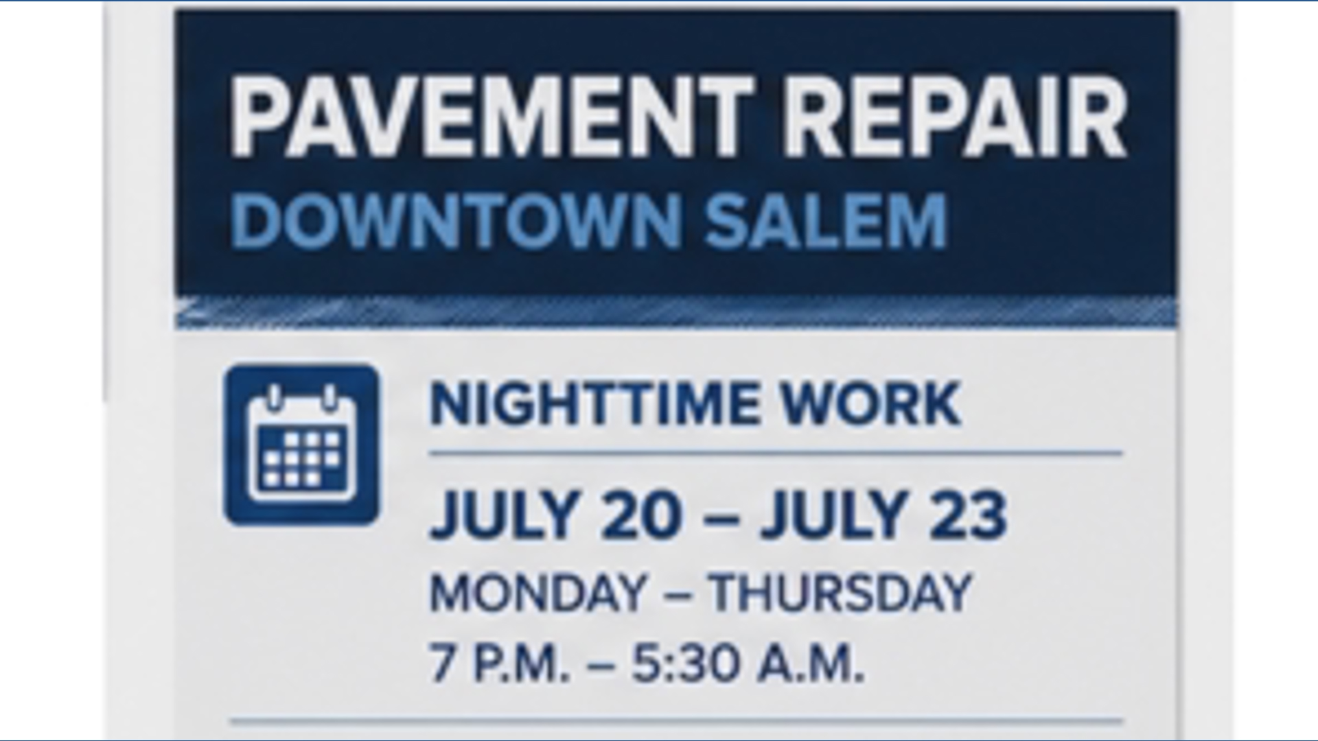 Road work happening this week along OR-99 in Salem