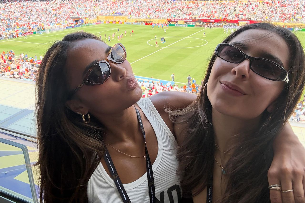 Alyssa Thompson (left) during the World Cup