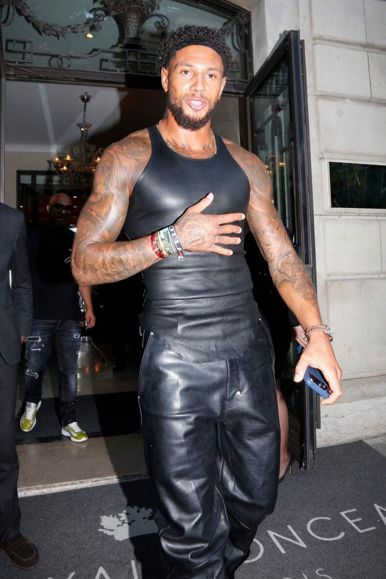 Maduka Okoye is seen leaving Cardi B hotel during Paris Fashion Week