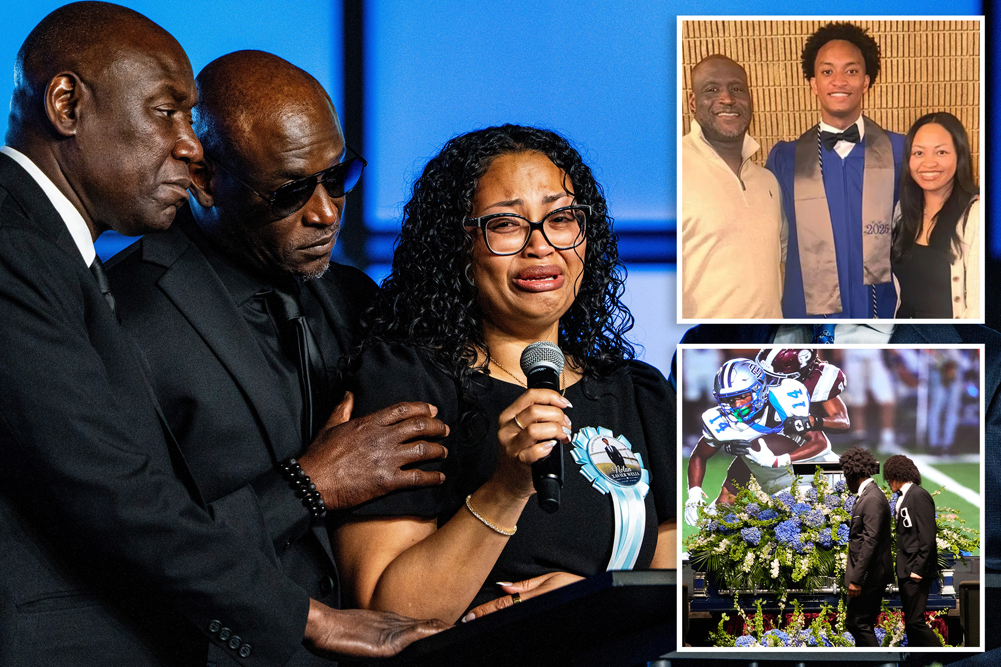 Nolan Wells laid to rest in closed casket as mourners including Spike Lee and Terrell Owens pay respects — and teen’s mom vows to ‘fight’ for truth