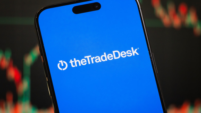 The Trade Desk's logo displayed on a phone