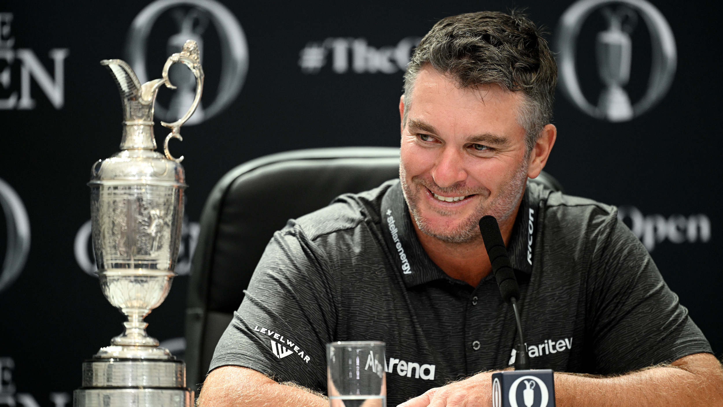 Ryan Fox talks to the media after The Open