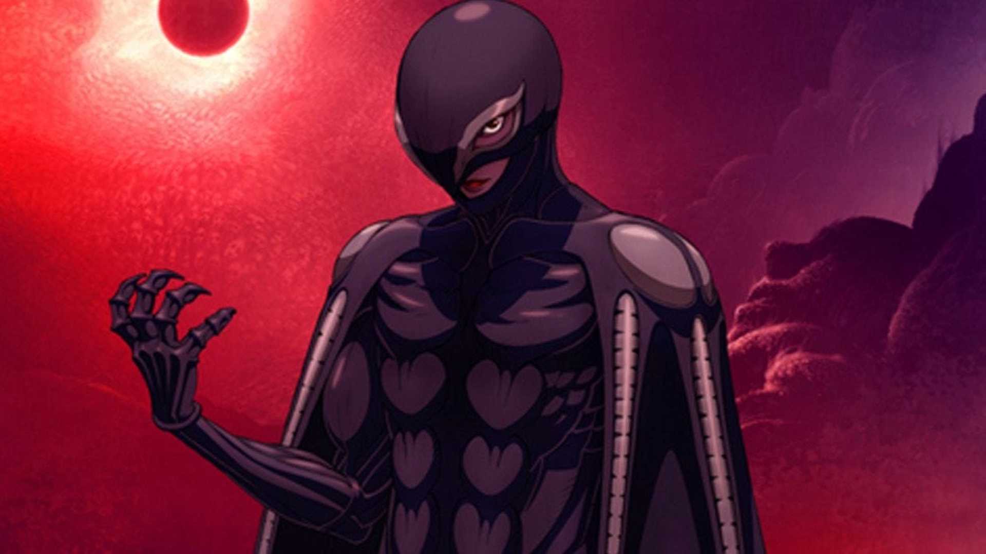 Griffith embracing his Femto transformation during the Eclipse in Berserk anime
