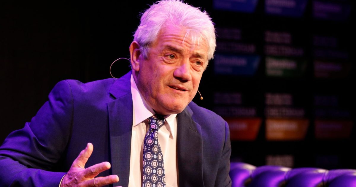 Former England manager Kevin Keegan speaks on stage.