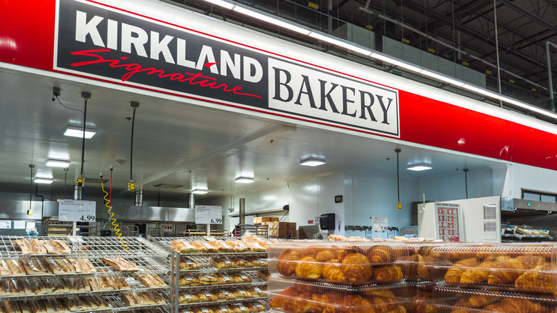 Costco bakery section with rows of packaged treats