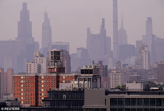 Cooling towers and air conditioning units are seen in the Harlem neighborhood of Manhattan last year amid a Legionnaires' disease outbreak in the area