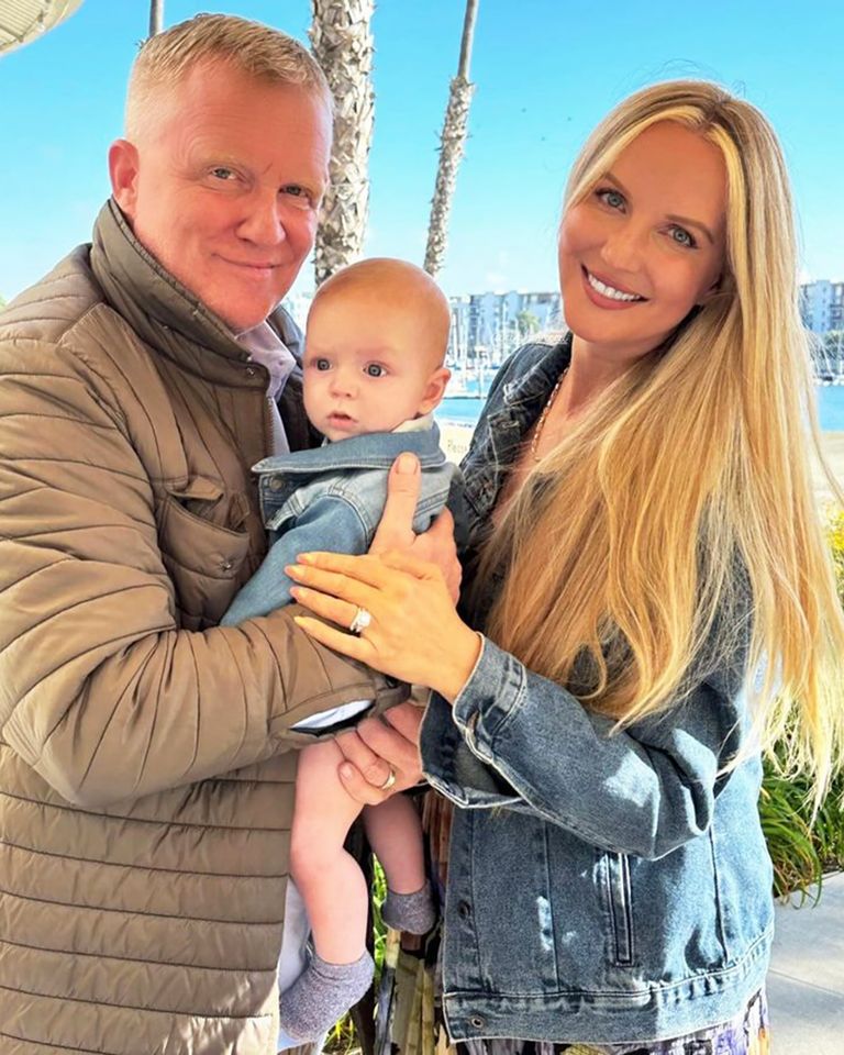 Anthony Michael Hall, wife Lucia, and son Michael