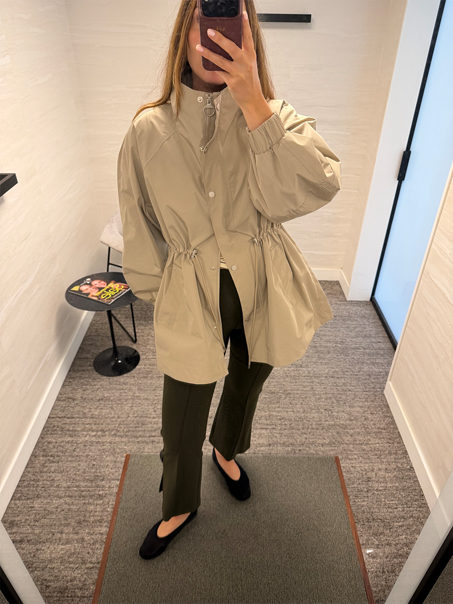 Anna LaPlaca trying on fall fashion items from the Nordstrom Anniversary Sale.
