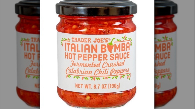 Italian Bomba sauce on a white background