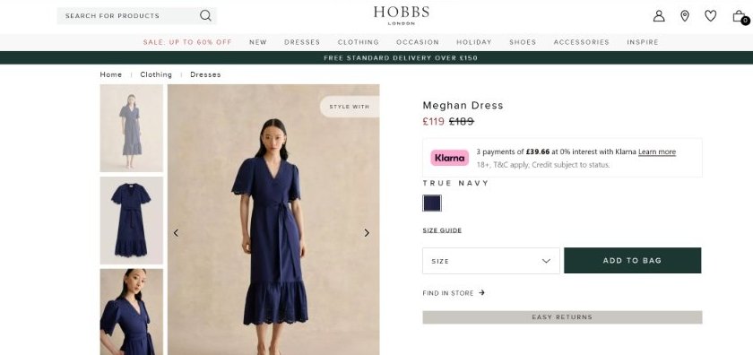 Meghan Tiered Broderie Detail Dress | Source: HOBBS LONDON
