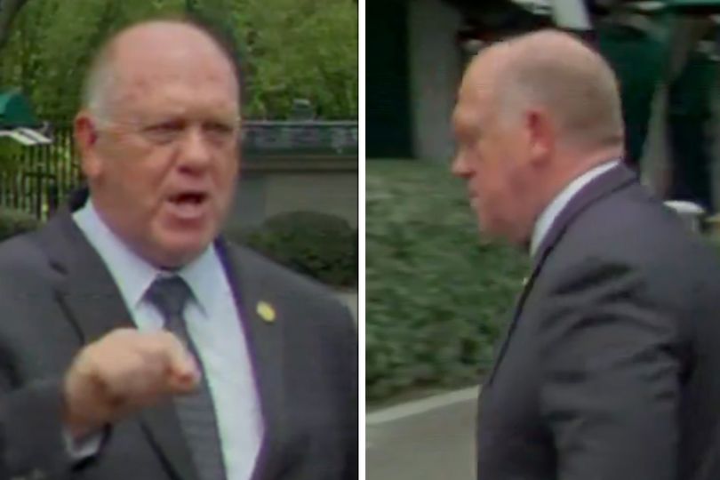 Trump's border czar rages, 'pathetic and disgusting,' as he storms out of ICE skewering