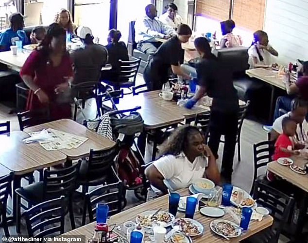 The majority of the family up and left leaving one woman at the table to which the restaurant claimed was intended to cover their tracks