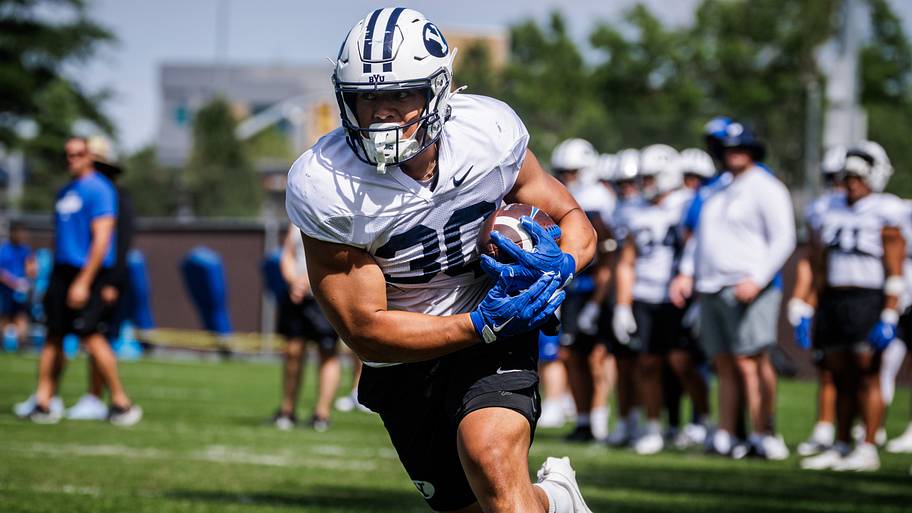 BYU running back Sione Moa at Fall Camp