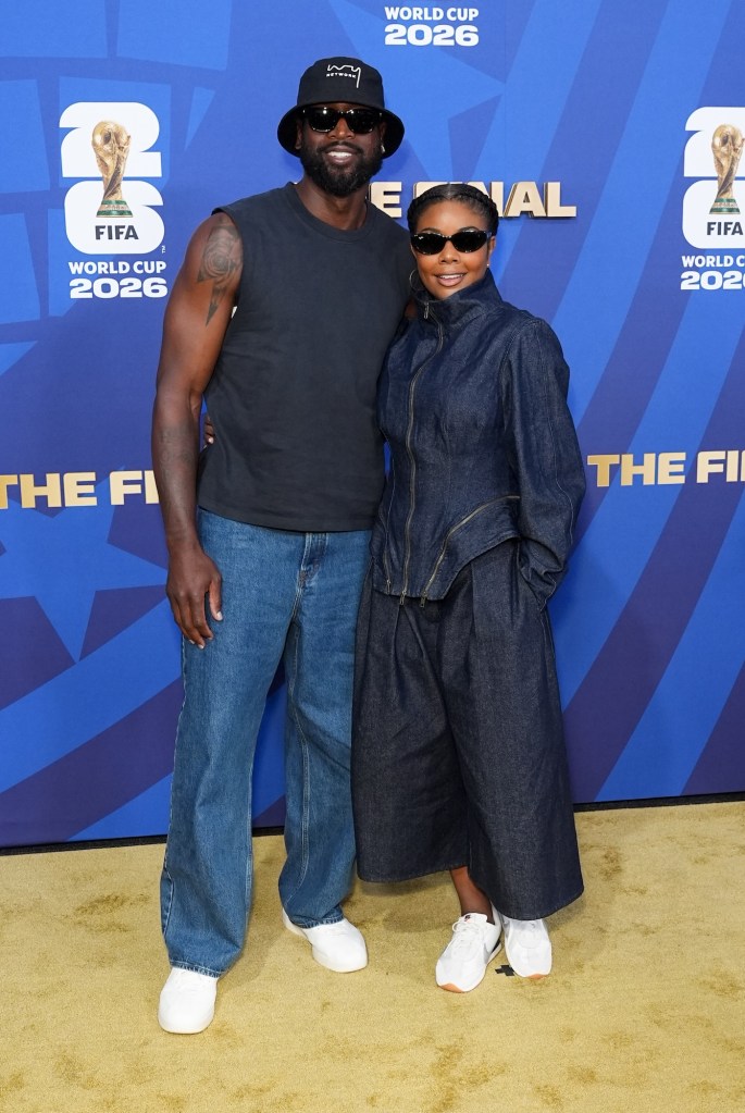 Dwyane Wade and Gabrielle Union at the FIFA World Cup 2026 Final Red Carpet held at the New York New Jersey Stadium on July 19, 2026 in East Rutherford, New Jersey.