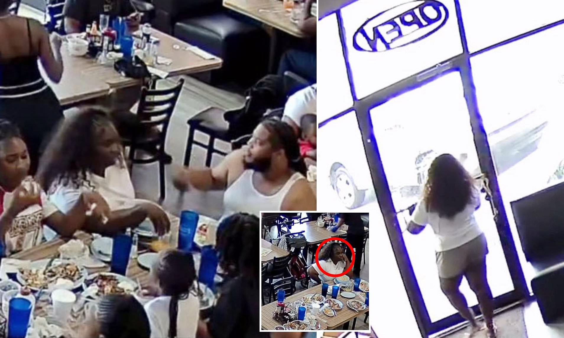 Greedy family filmed fleeing restaurant without paying
