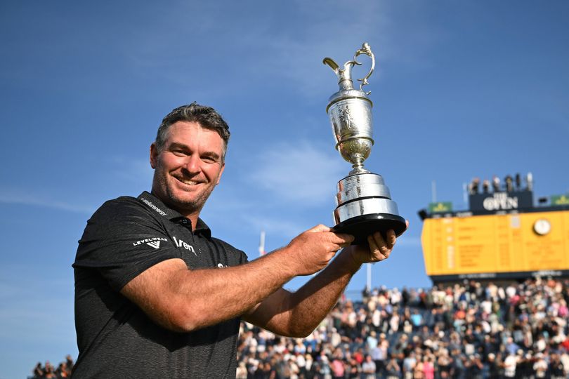 Ryan Fox of New Zealand poses with the Claret Jug