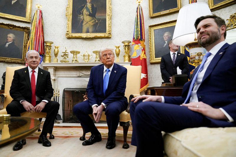 FILE PHOTO: U.S. President Trump meets Israeli PM Netanyahu in Washington