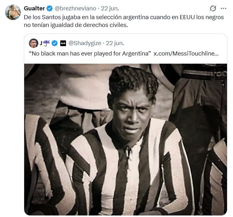 Alejandro Nicolás de los Santos, primer jugador de raza negra que jugó en la Selección Argentina, en 1922